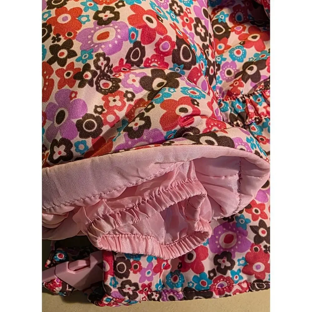 OshKosh B'Gosh Bib Overall Snow‎ Pants Pink Floral Size 18 months